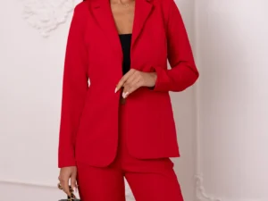 Compleu rosu elegant cu sacou ca...