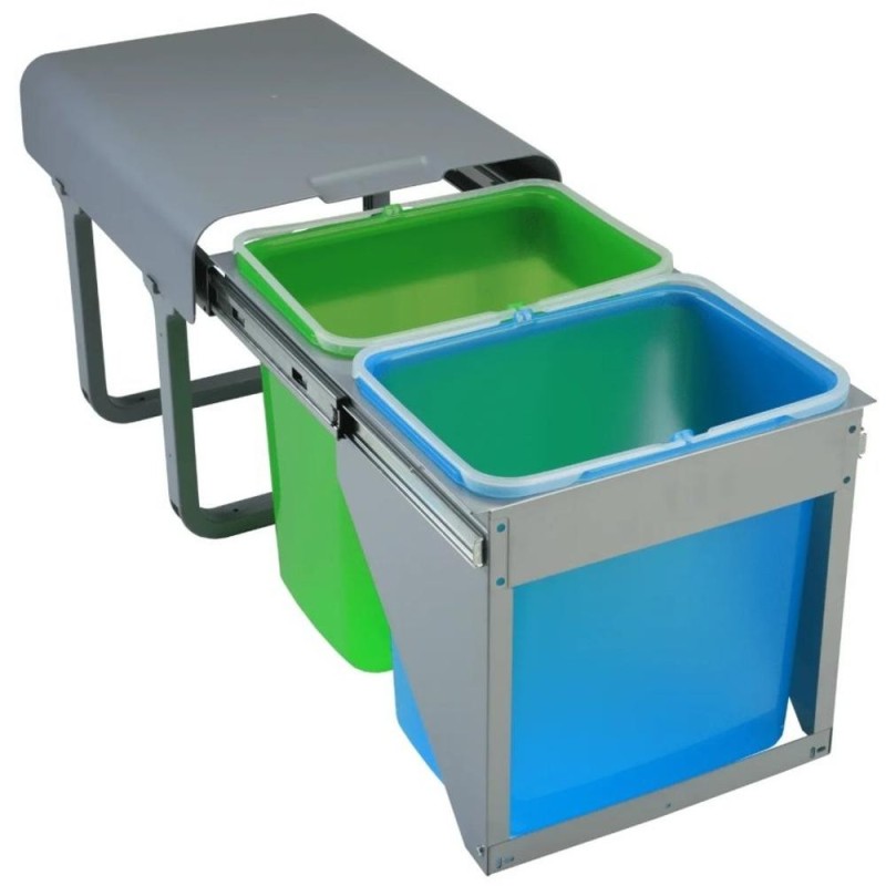 Reducere 14% – Cos Gunoi Model Sportelo Extractabil, 2 Cuve x 16 L, Finisaj Gri 1 Cos Gunoi Model Sportelo Extractabil