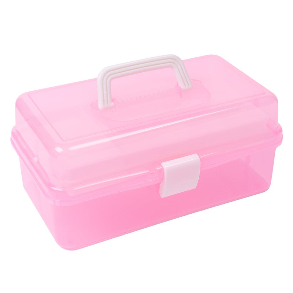 Reducere 50% – Cutie Cosmetice Compartimentata Roz SensoPRO, cu doua Sertare si Maner 1 Cutie Cosmetice Compartimentata Roz SensoPRO
