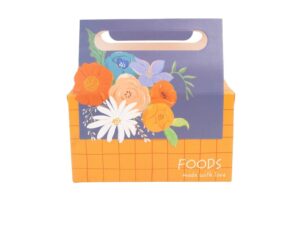 Cutii pentru prânz cu mâner model floral - portocaliu (set 25 buc) - Default Title
