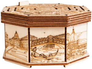 ESC WELT - Cutie tip Puzzle de lemn - LABIRINT- 3D Puzzle cu compartiment SECRET - Lemn ecologic