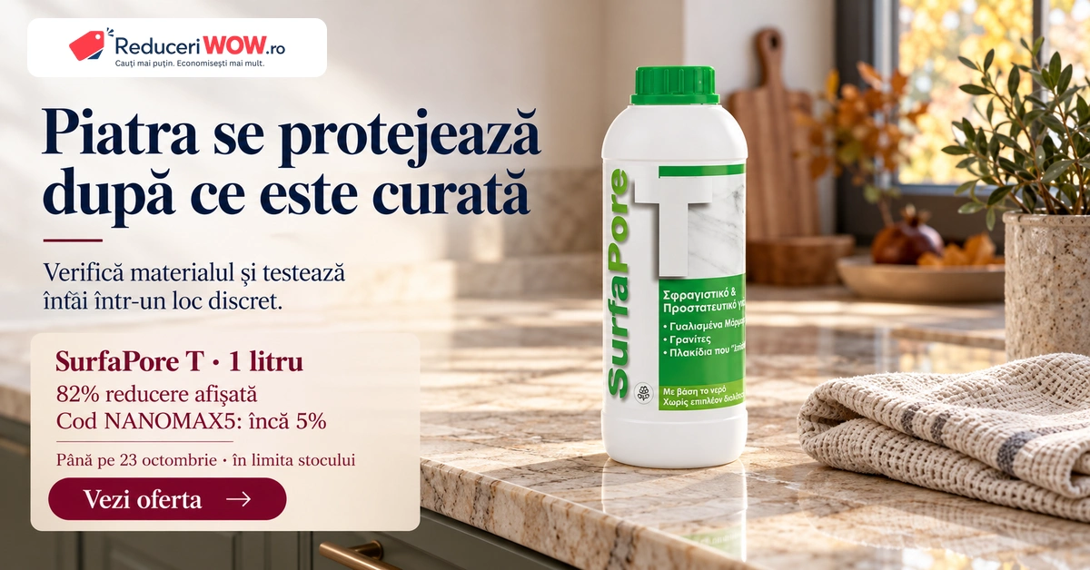 SurfaPore T 1L: pregătirea pietrei și oferta Nano Auto