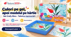 Set Crafy Ebru pentru marmorare, cu tavă și culori