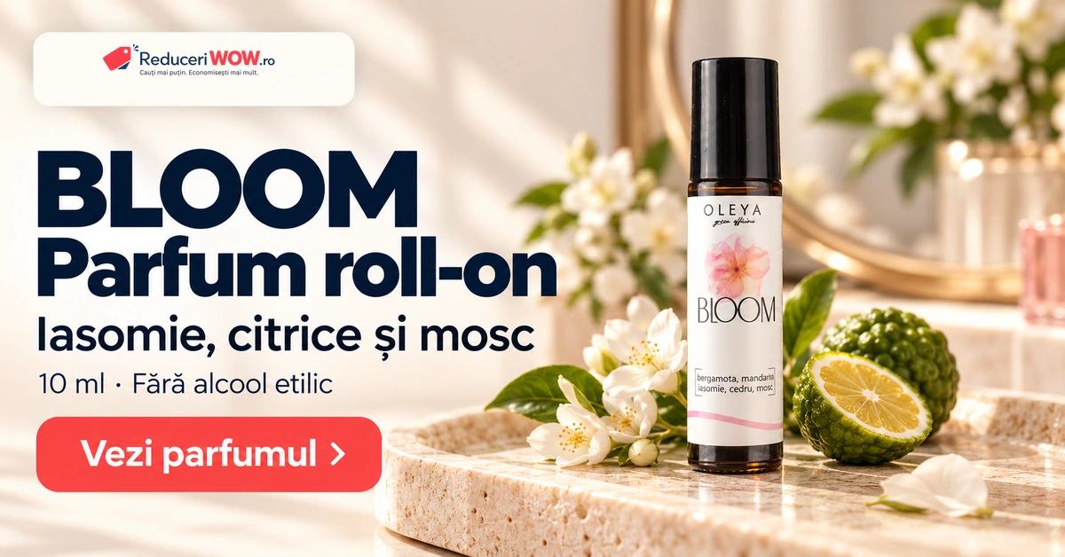 BLOOM de la Oleya: parfum roll-on cu iasomie, citrice și mosc