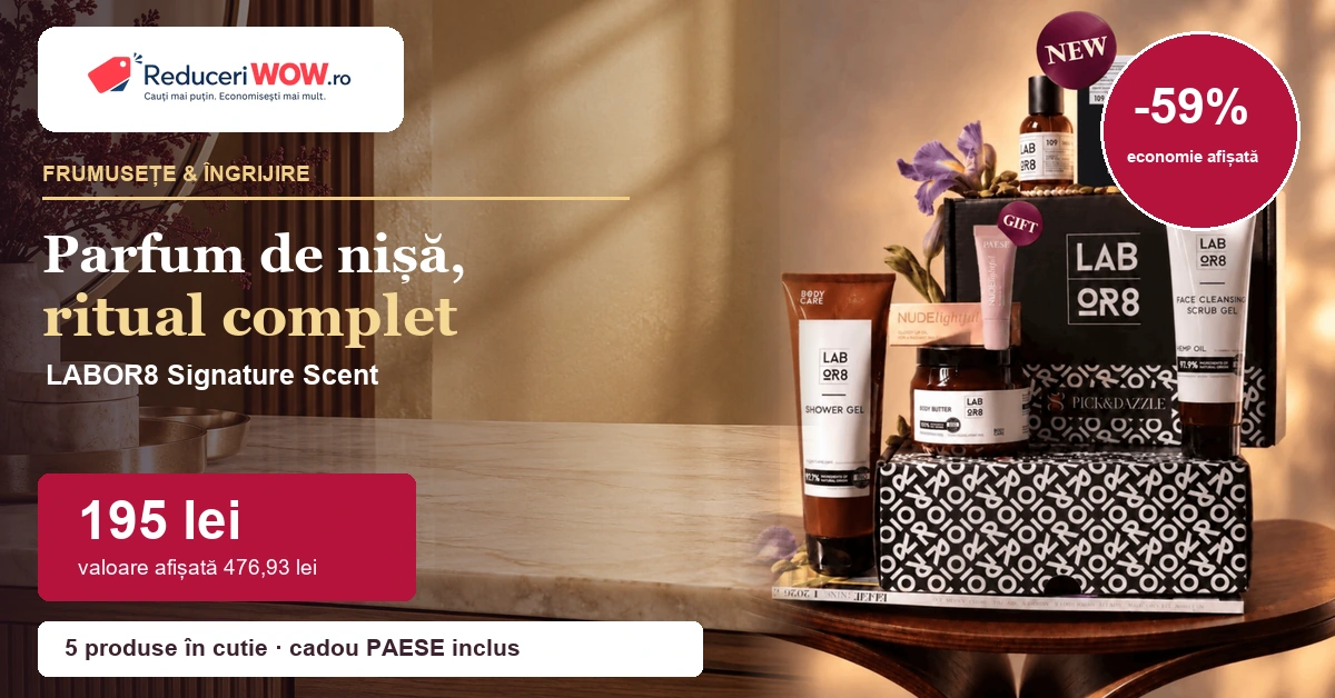 Cutia LABOR8 Signature Scent: parfum și produse de îngrijire la 195 lei 1 LABOR8 Signature Scent la 195 lei, cutie cu parfum și produse de îngrijire