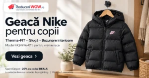 Geacă Nike pentru copii: Therma-FIT și codul DEALS 1 Geacă Nike pentru copii, model HQ4976-011, cu glugă