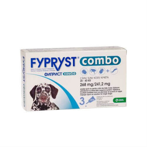 Reducere 55% – Fypryst Combo Dog L (20-40kg) x 3 pip 2 Reducere 55% – Fypryst Combo Dog L (20-40kg) x 3 pip - imagine 2