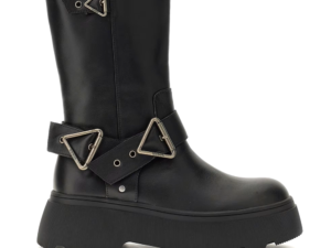 Ghete biker  femei Guess Nuria negre din piele 918DGFLFNURN