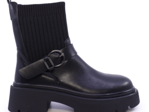 Ghete tip slip on femei Luca di Gioia negre din piele și textil 1158DG1236N