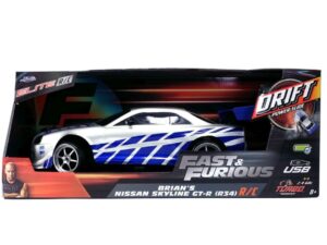JADA ELITE FAST AND FURIOUS MASINUTA RC CU TELECOMANDA BRIAN NISSAN SKYLINE GTR R34 SCARA 1 LA 10
