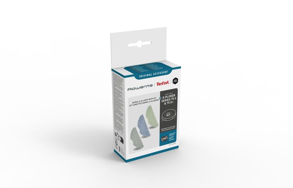 Reducere 51% – Kit 3 mopuri din microfibra Rowenta ZR185001, compatibile cu aspiratoarele robot X-Plorer Serie S65, S65+, S70, S70+, S140, S140+, S135, S135+, 1 Kit 3 mopuri din microfibra Rowenta ZR185001