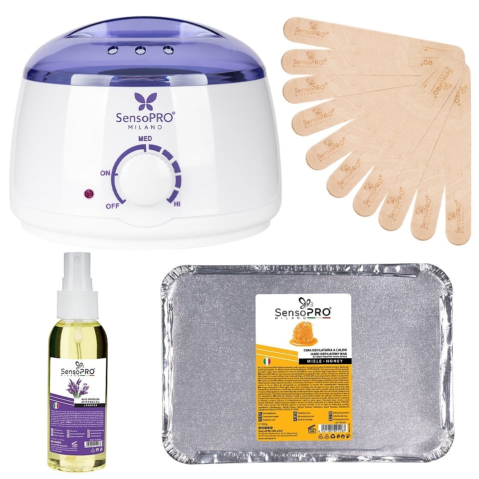 Reducere 62% – Kit Epilare Ceara Traditionala SensoPRO Milano, 1 Kg 1 Kit Epilare Ceara Traditionala SensoPRO Milano