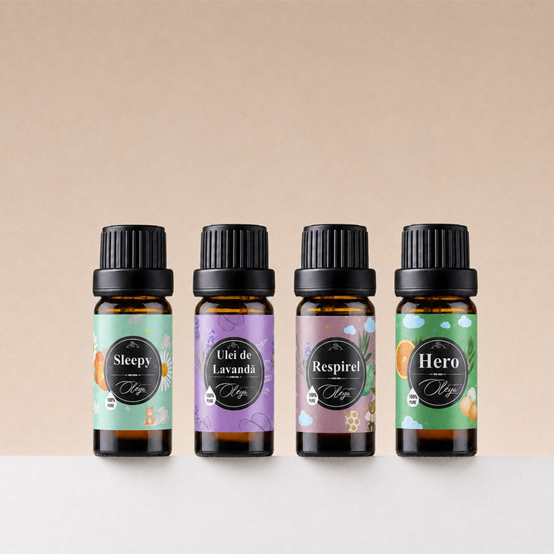 Reducere 15% – Kit aromaterapie PRICHINDEL - somn, agitație, primii pași în colectivitate 1 Kit aromaterapie PRICHINDEL - somn