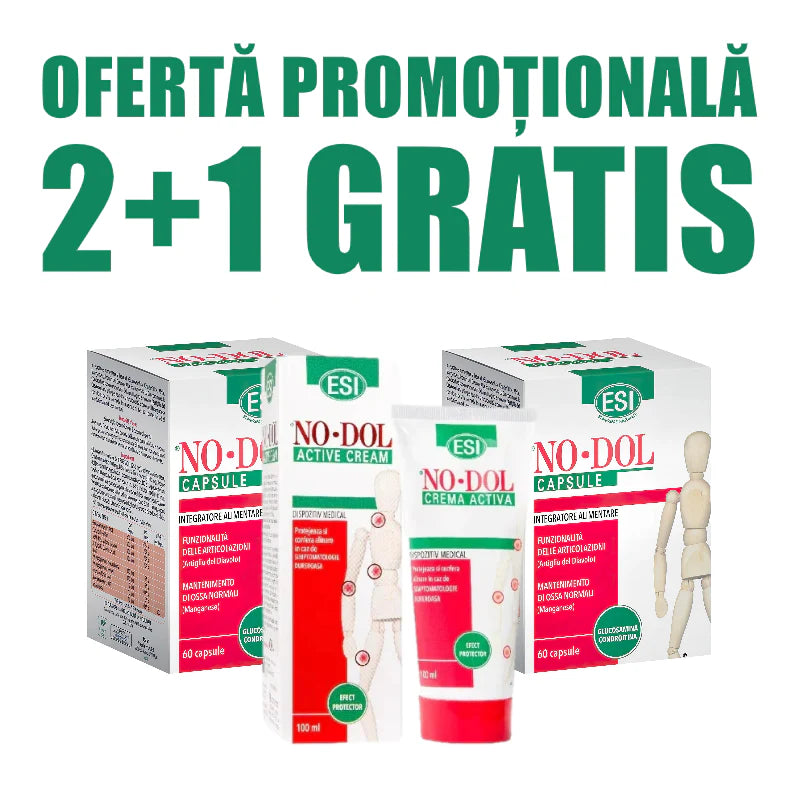 Reducere 20% – ESI Pachet Activ: 2 + 1 No Dol Capsule si No Dol Crema Activa - Reducere 20% 1 ESI Pachet Activ: 2 + 1 No Dol Capsule si No Dol Crema Activa - Reducere 20%
