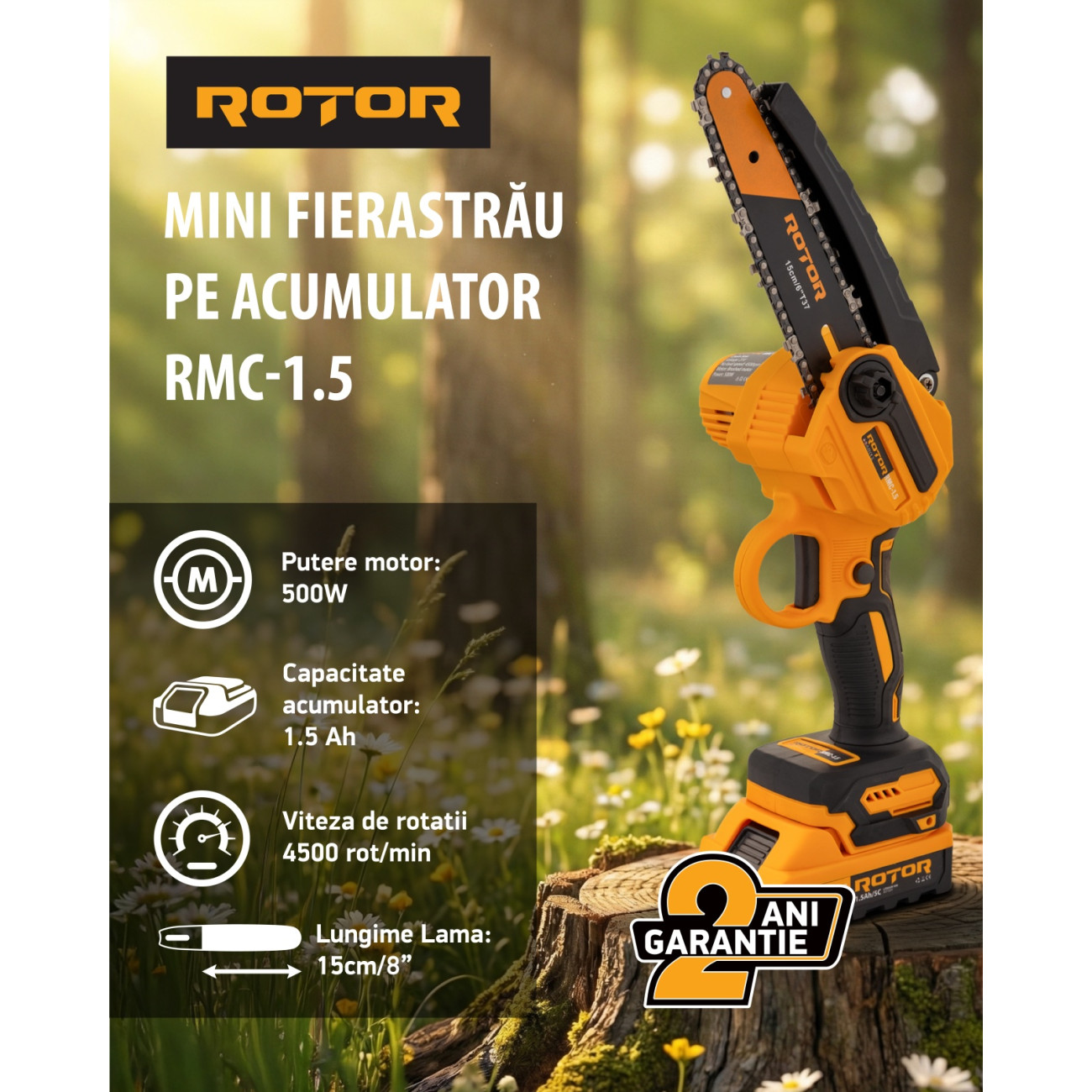 Reducere 20% – Mini Fierastrau pe Acumulator RMC-1.5 Rotor 4500 rot/min 1 x Acumulator 21V 1.5Ah 1 Mini Fierastrau pe Acumulator RMC-1.5 Rotor 4500 rot/min 1 x Acumulator 21V 1.5Ah