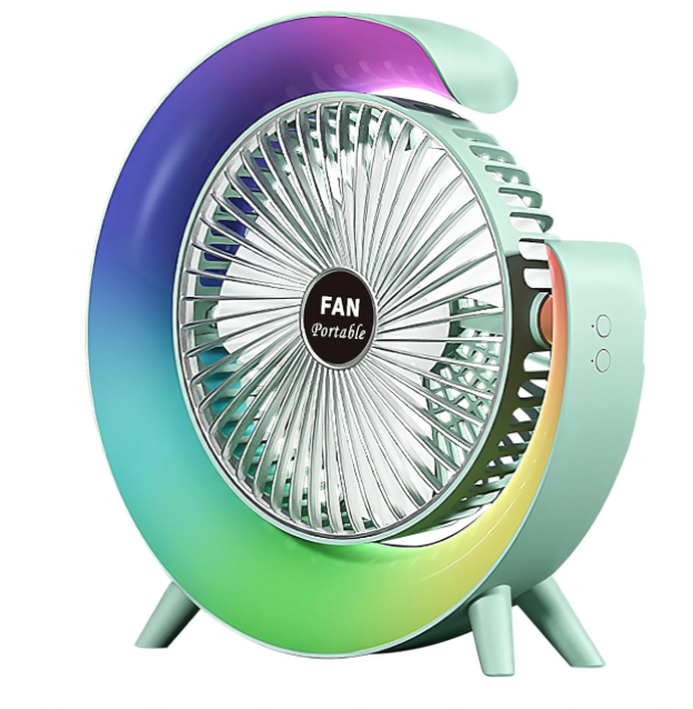 UB Mini ventilator de birou rotund cu LED RGB