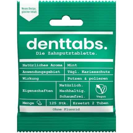 Reducere 14% – Tablete Pastă de Dinți, Denttabs, Stevia Mint, 125 bucăți 1 Tablete Pastă de Dinți