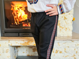 Pantalon traditional baieti Negru