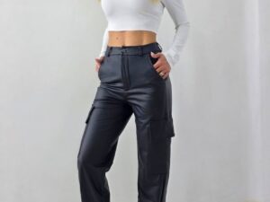 Pantaloni cargo piele ecologica RANIA