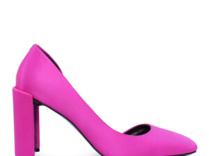 Pantofi tip d'orsay femei Enzo Bertini fuchsia din mătase cu toc gros 1627DD1388FU