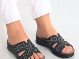 Papuci dama Negri din Piele Ecologica Ifari