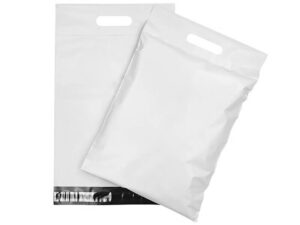 Plicuri curierat cu mâner - alb (set 100 buc) - 28x38+11cm