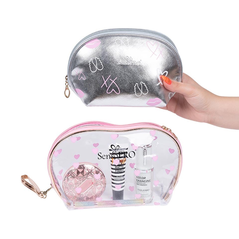 Reducere 29% – Portfard Travel Transparent & Silver, SensoPRO Universe, set 2 buc 2 SensoPRO Universe