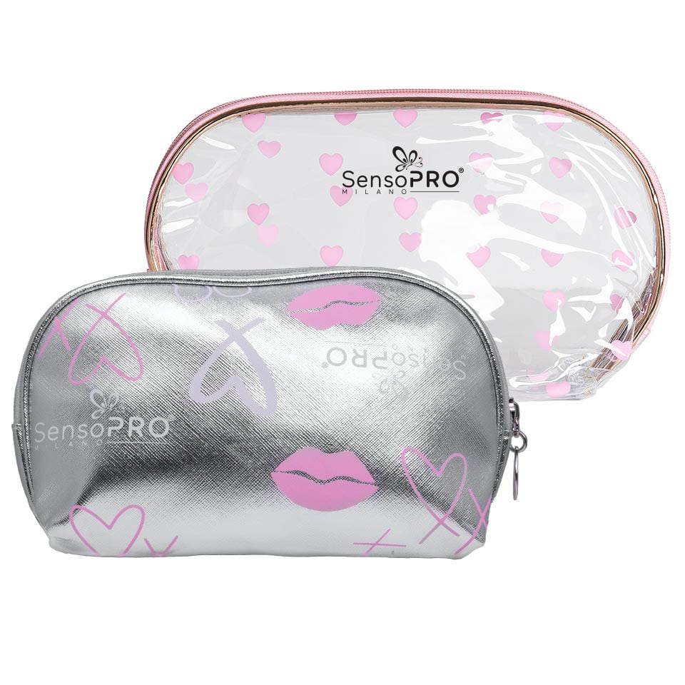 Reducere 29% – Portfard Travel Transparent & Silver, SensoPRO Universe, set 2 buc 1 Portfard Travel Transparent & Silver