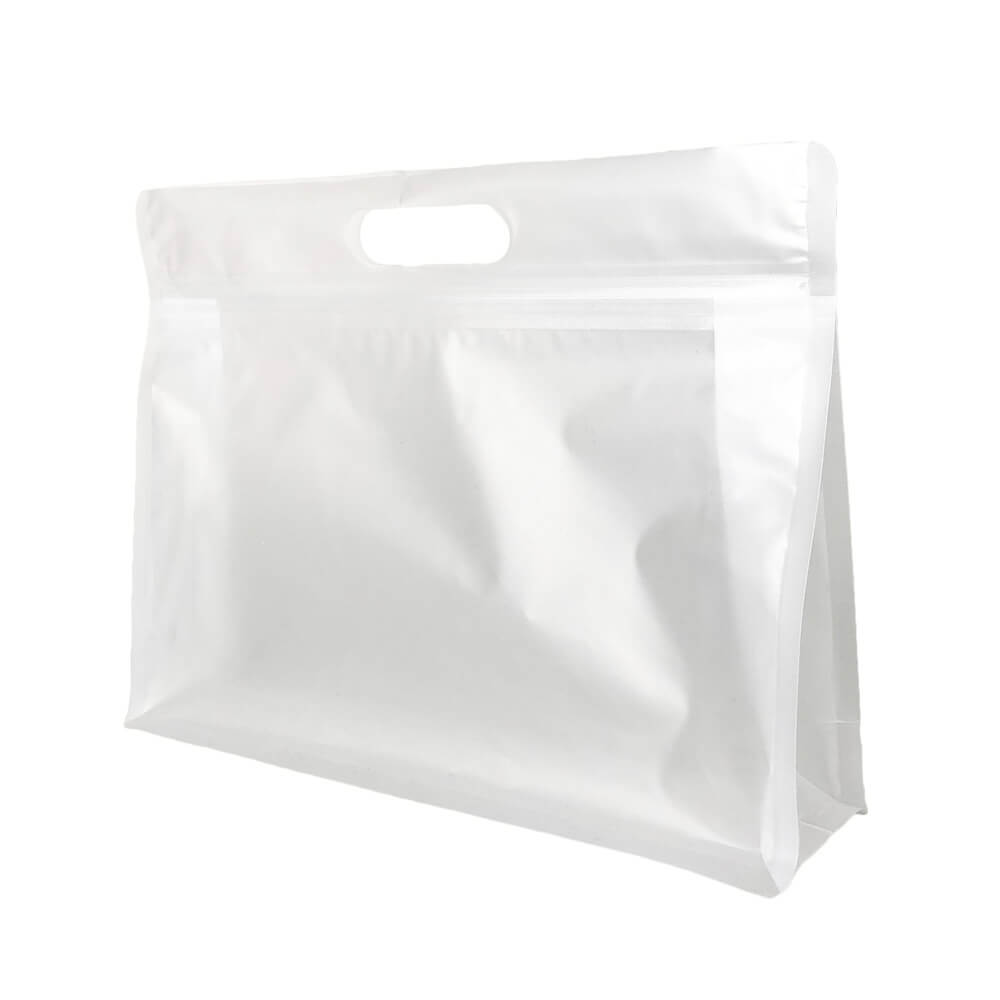 Reducere 29% – Pungi stand up mate reutilizabile cu fermoar și mâner (set 50 buc) - 24x17x8cm 1 Pungi stand up mate reutilizabile cu fermoar și mâner (set 50 buc) - 24x17x8cm