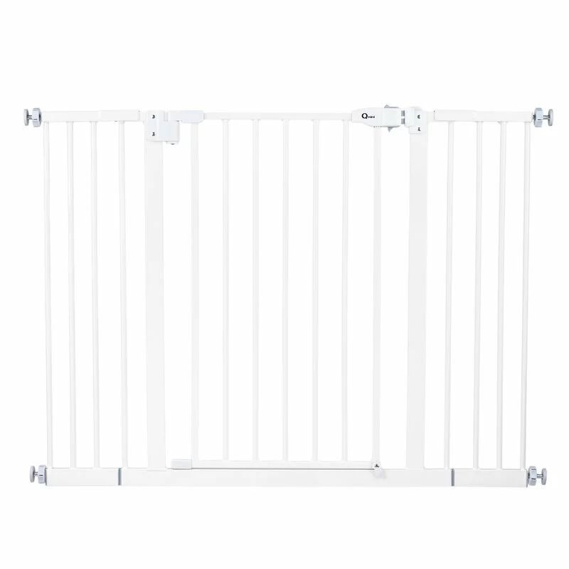 Reducere 39% – Poarta siguranta, Qmini, Thor, 74 - 109.4 cm, Inchidere automata, Sistem dublu de blocare, Otel, Garantie 5 ani, ASTM1004 si EN1930-2011, Alb 1 Poarta siguranta