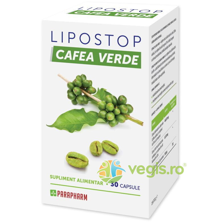 Reducere 25% – Lipostop cu Extract de Cafea Verde 30cps 1 Lipostop cu Extract de Cafea Verde 30cps