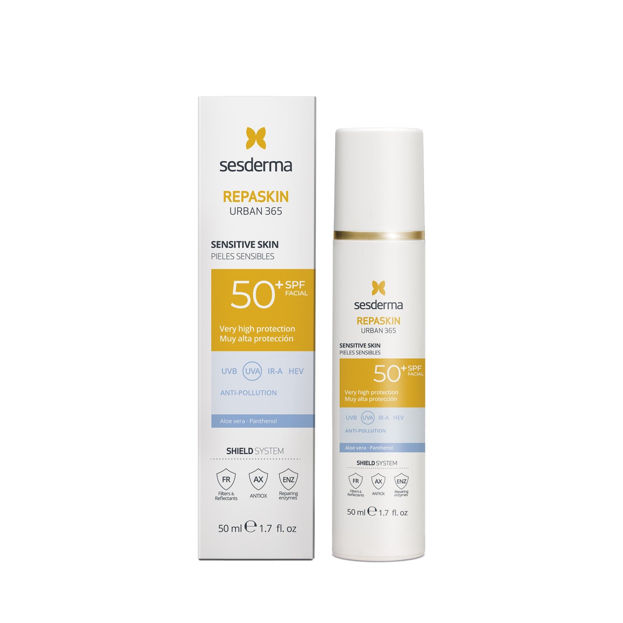 Reducere 50% – REPASKIN Urban 365 Piele Sensibila SPF 50+, 50ml, Sesderma 1 REPASKIN Urban 365 Piele Sensibila SPF 50+