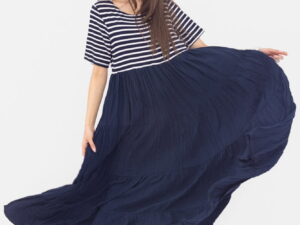 Rochie lunga din doua materiale