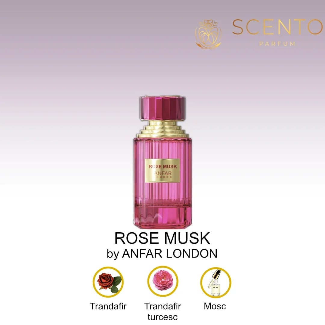 Reducere 50% – ROSE MUSK by ANFAR LONDON, apa de parfum, femei, 100ML - Original Dubai 1 ROSE MUSK by ANFAR LONDON