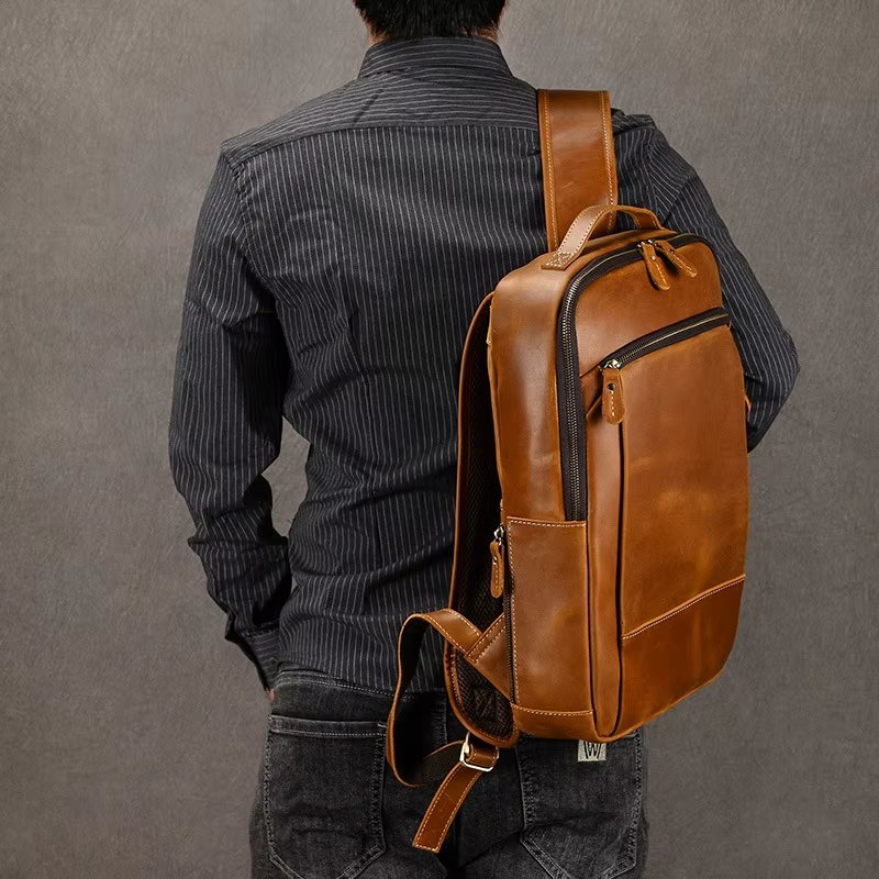 Reducere 63% – Rucsac pentru barbati, Orion GT3322, piele naturala, Cognac 2 Orion GT3322