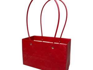Sacoșe dreptunghiulare model romburi cu mâner - roșu (set 10 buc) - Default Title