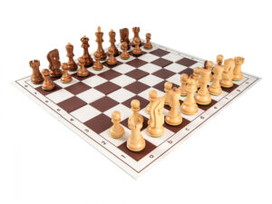 Set sah cu piese de lemn Staunton 5 Zagreb si tabla PVC 47mm