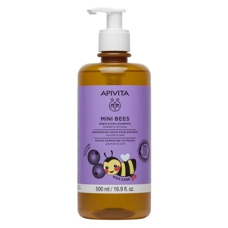 Reducere 20% – Sampon pentru copii cu extract din afine si miere Mini Bees, 500ml, Apivita 1 Sampon pentru copii cu extract din afine si miere Mini Bees