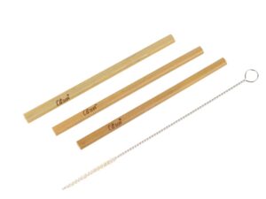 Set de 3 paie din bambus + perie de curatare