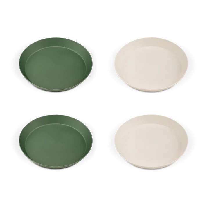 Reducere 30% – Set de farfurii bio Green/Cream, 4 bucati, Citron 1 Set de farfurii bio Green/Cream