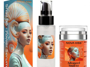Set Facial Secretie Firltrata de Melc NOVA KISS   cu Ser 96% Snail Power si Crema Advanced Snail 92 All in One