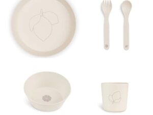Set pentru hranire cu 4 piese - Lemon Beige