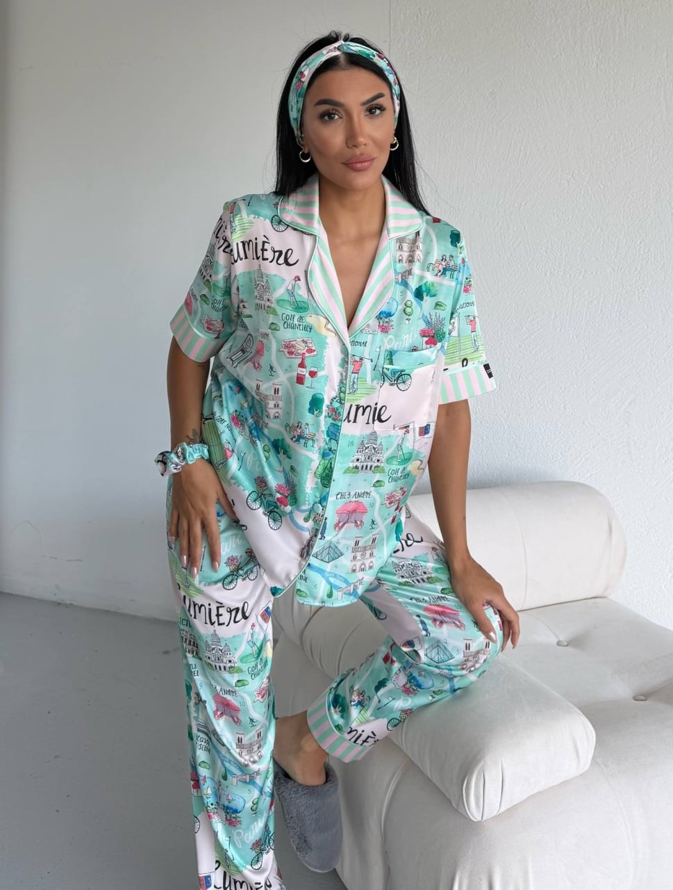 Reducere 57% – Set pijama dama din doua piese, cu nasturi – 2500387, City Escape 2 cu nasturi – 2500387