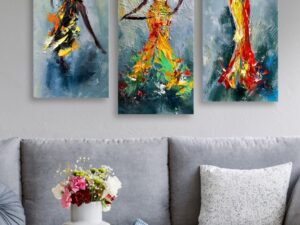Set tablouri canvas (3 bucati) MDF0035 Multicolor 70x50 cm