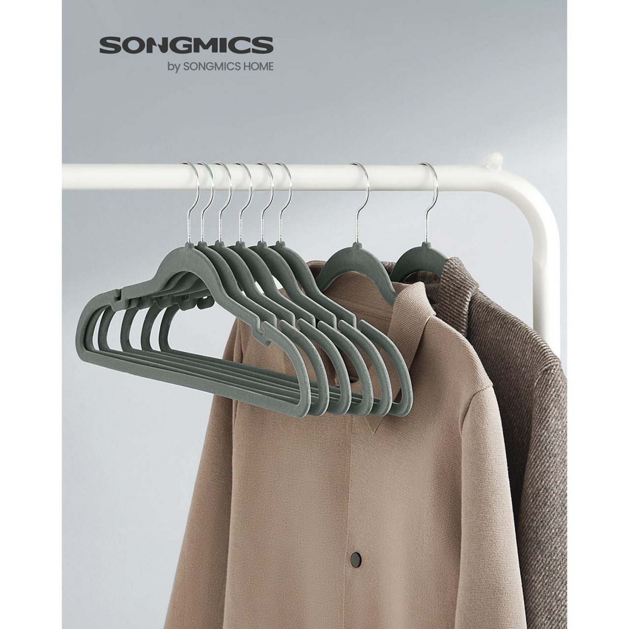 Reducere 26% – Set umerase de catifea Songmics Gri 43x22x0.6 cm 2 Reducere 26% – Set umerase de catifea Songmics Gri 43x22x0.6 cm - imagine 2