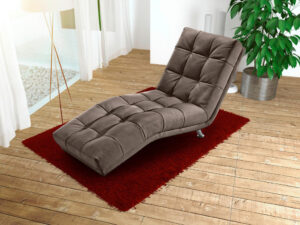 Șezlong in textil taupe