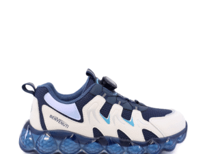 Sneakers baieți Benvenuti bleumarin din piele și  material textil  3791MP014BL