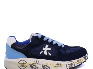 Sneakers băieți Premiata Robin bleumarin din piele și textil 1712mp9517bl