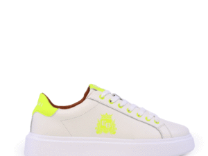 Sneakers bărbați Enzo Bertini albi cu verde din piele 2929BP027AV