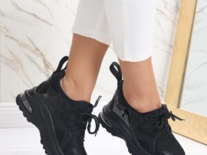 Sneakers dama cu Platforma Negri din Textil Sydrana